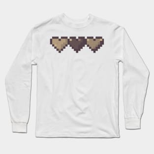Brown Health Bar Pixel Art Long Sleeve T-Shirt